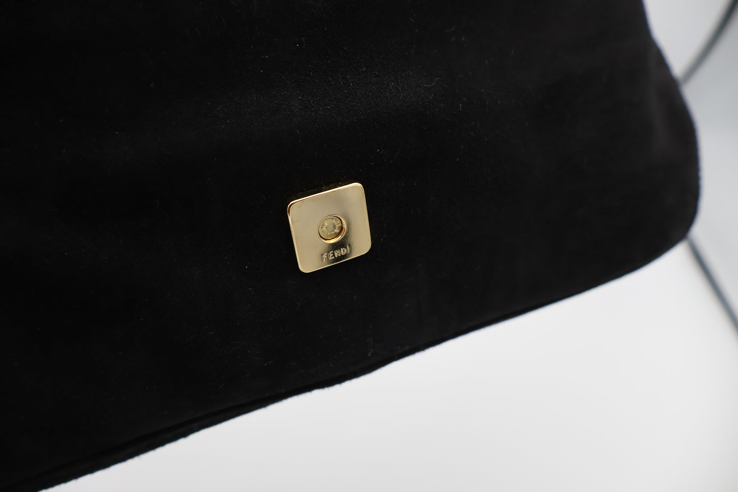 Baguette Black Suede Shoulder Bag