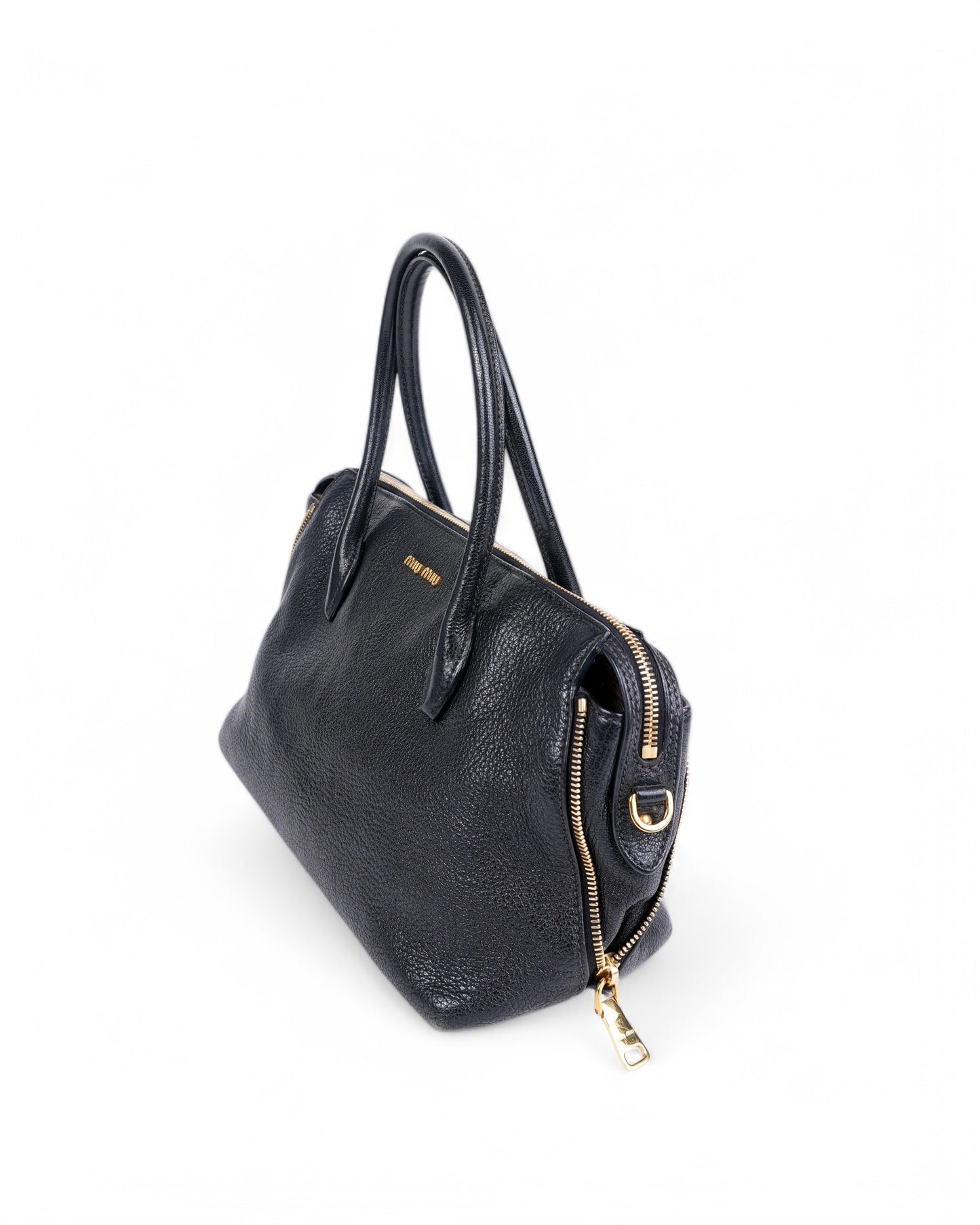 Miu Miu Madras Leather Tote Bag