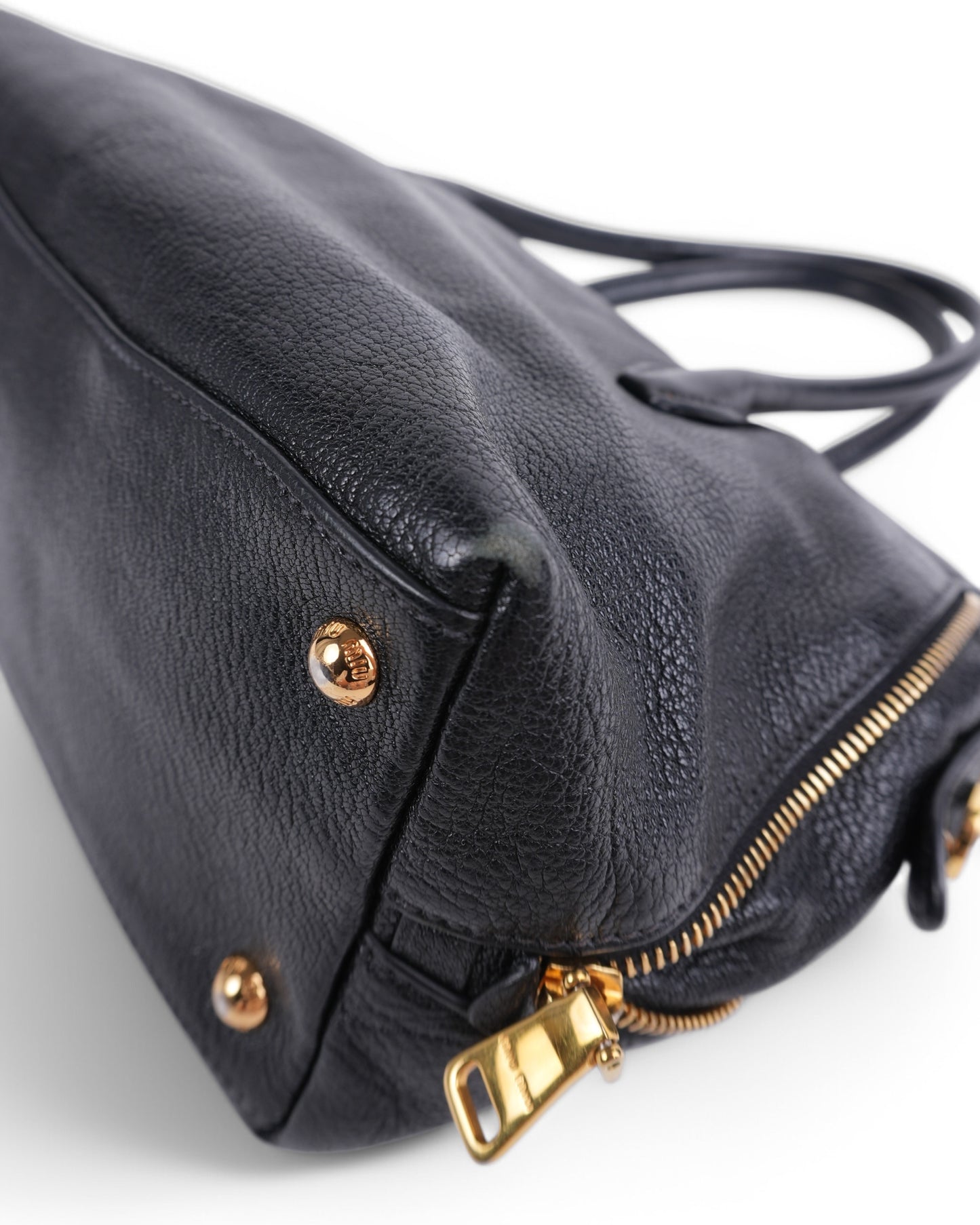 Miu Miu Madras Leather Tote Bag