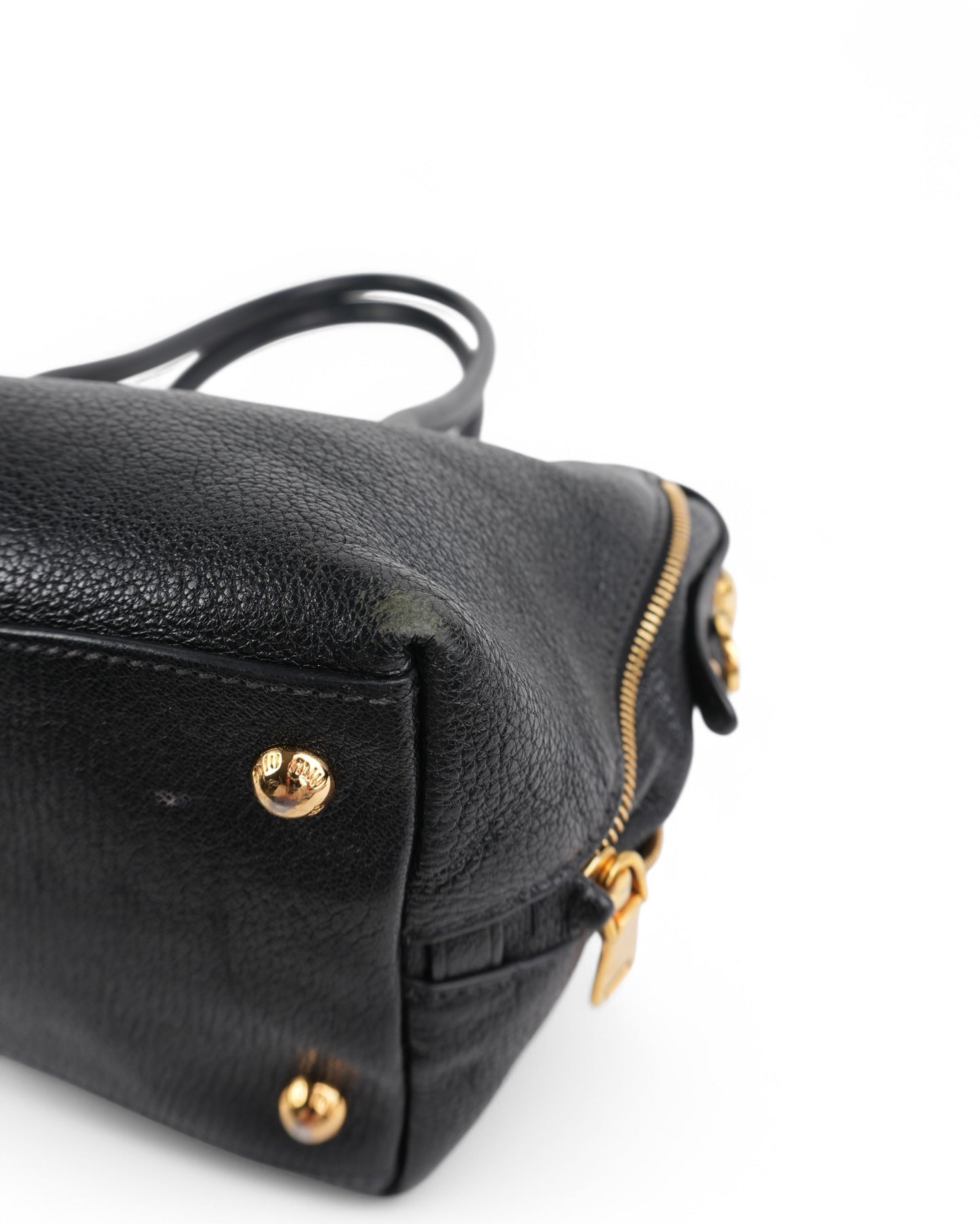 Miu Miu Madras Leather Tote Bag