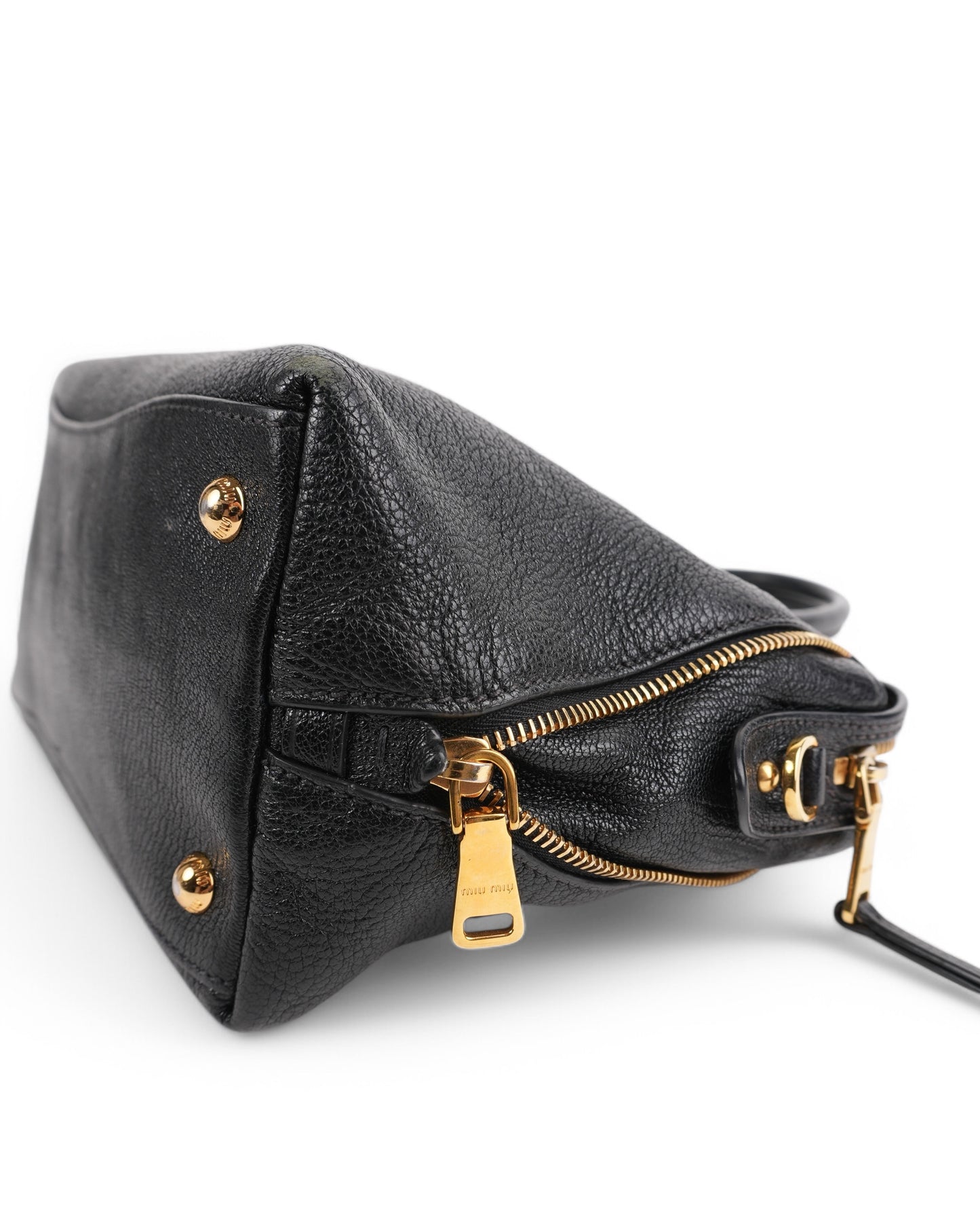 Miu Miu Madras Leather Tote Bag