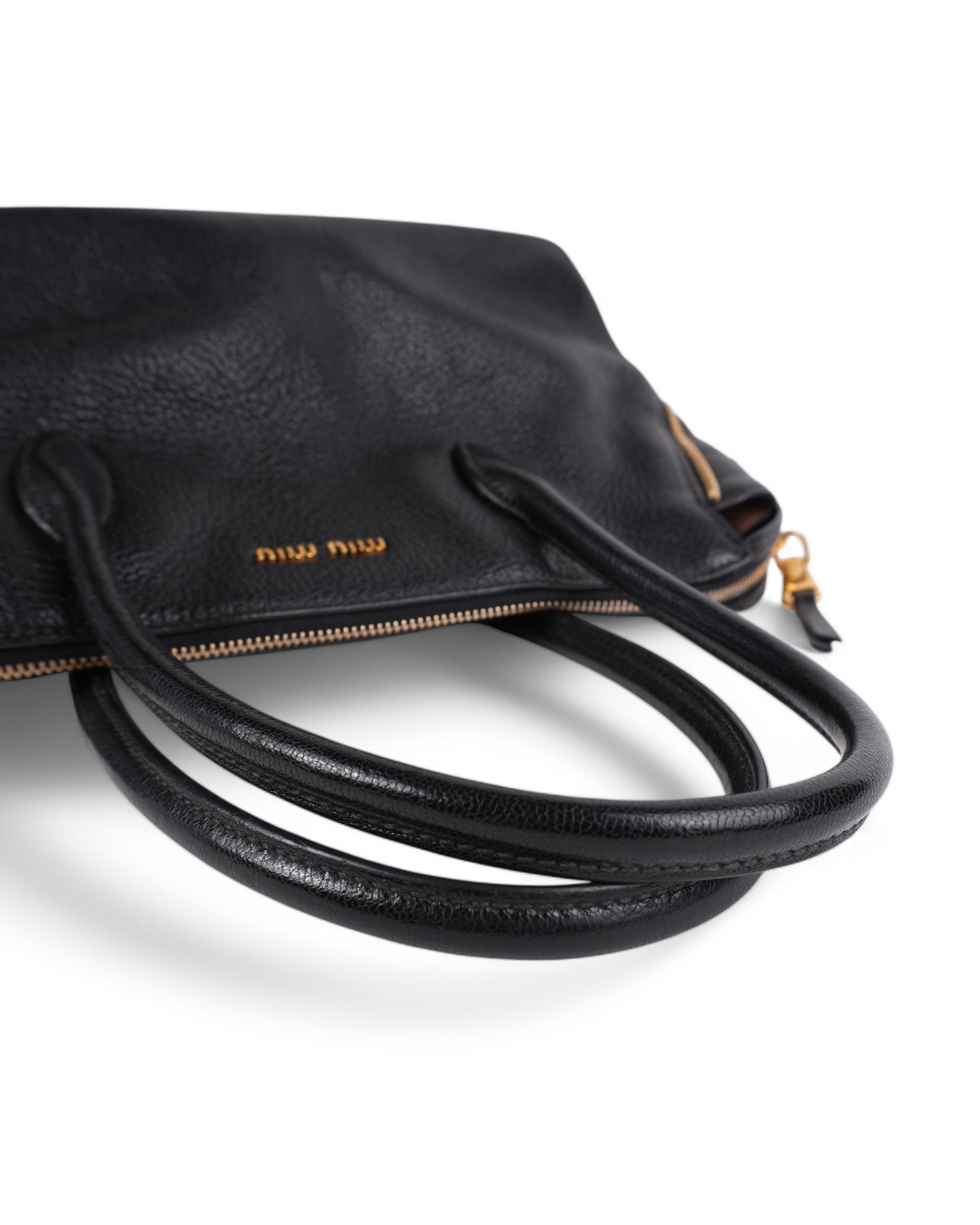 Miu Miu Madras Leather Tote Bag