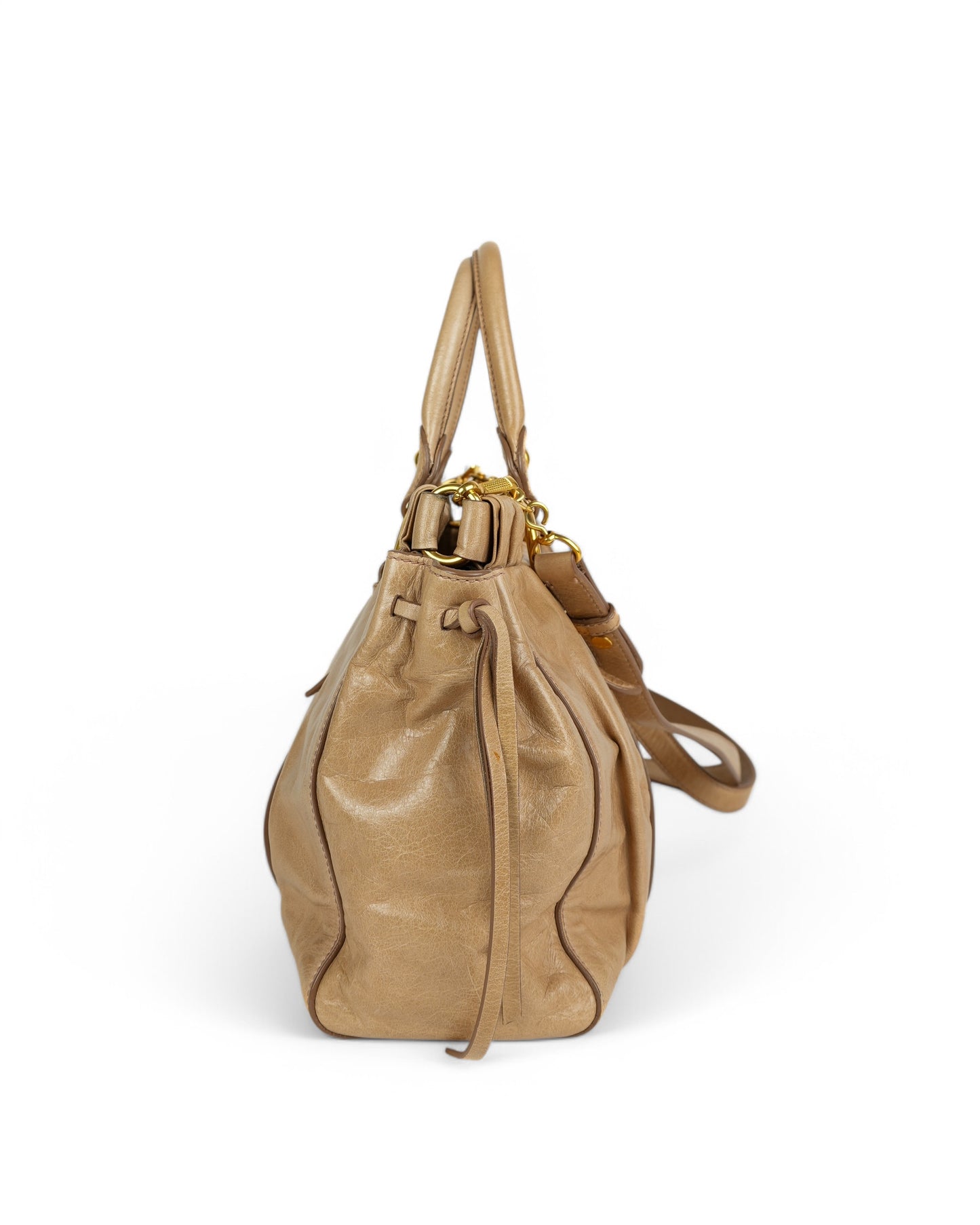 Miu Miu Vitello Lux Bow Tote
