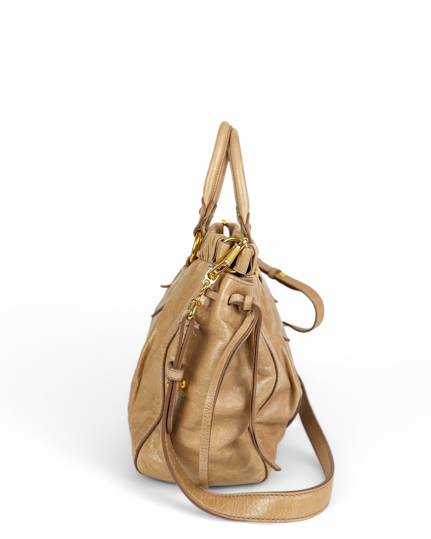 Miu Miu Vitello Lux Bow Tote