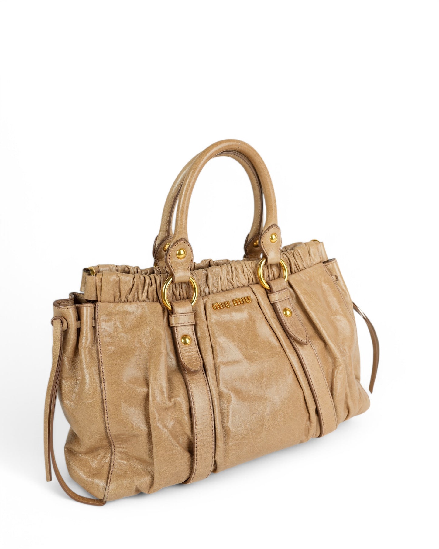 Miu Miu Vitello Lux Bow Tote