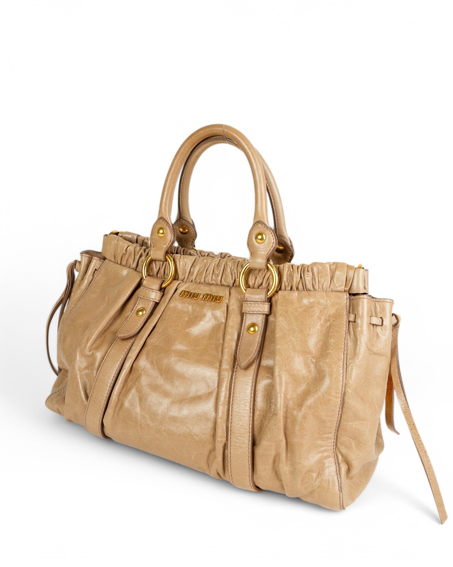 Miu Miu Vitello Lux Bow Tote