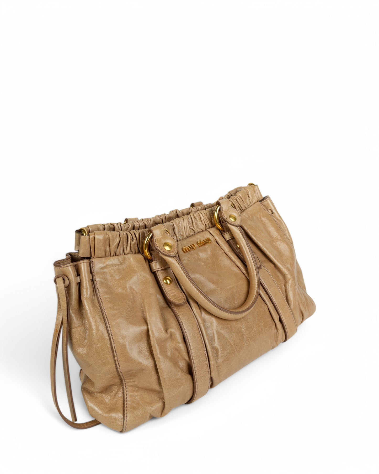 Miu Miu Vitello Lux Bow Tote