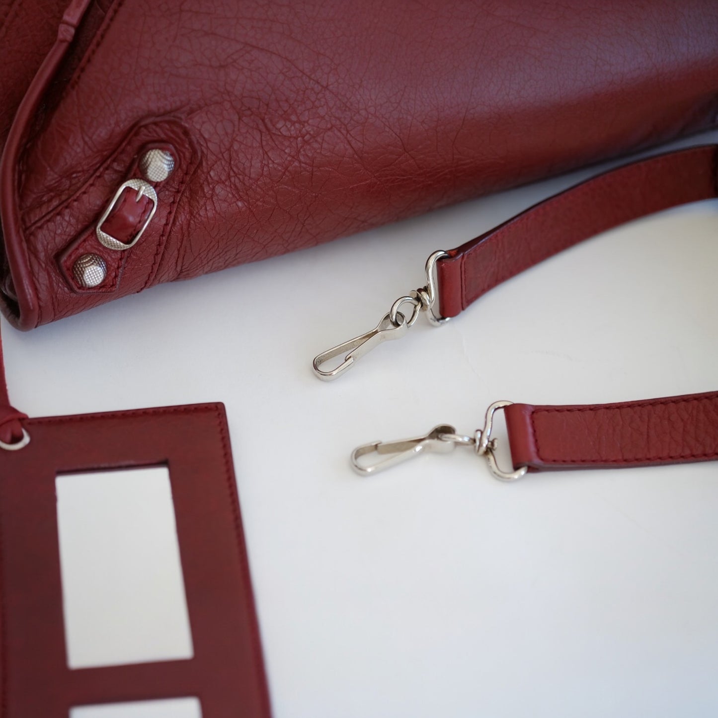 Balenciaga Giant City Burgundy Leather Bag