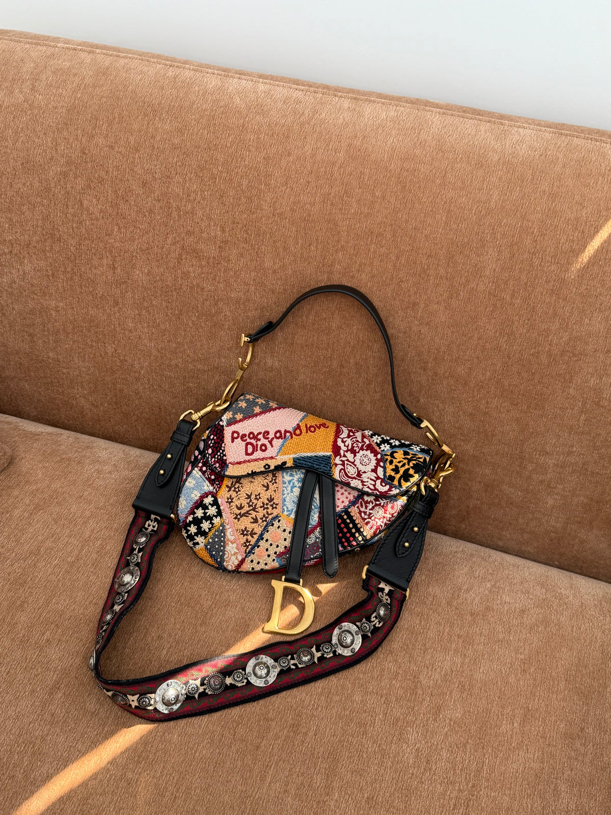 Dior Christian Dior Limited Edition Peace and Love Saddle Bag