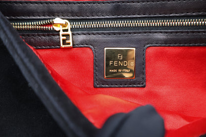 Fendi Baguette Black Suede Shoulder Bag