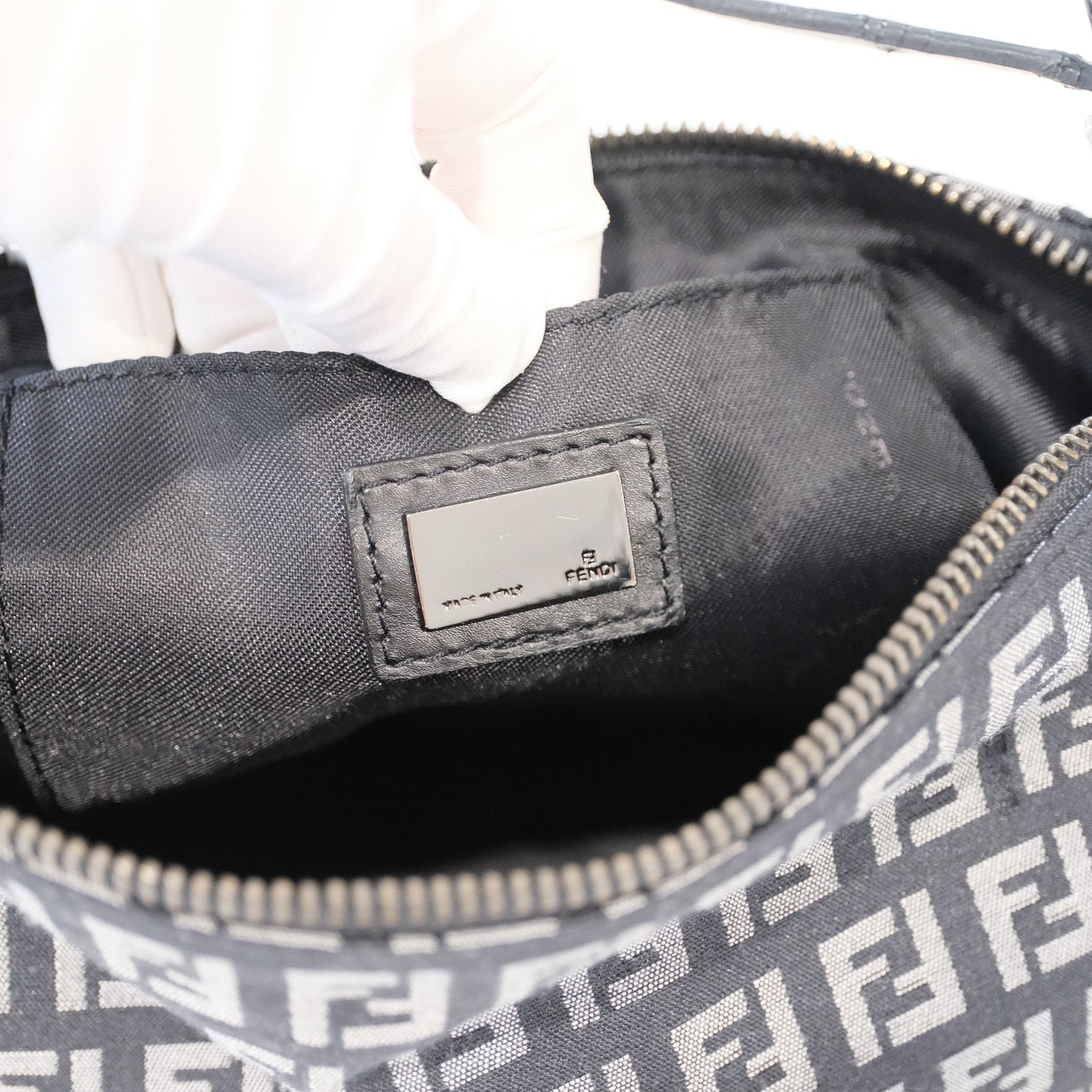 Fendi Zucchino Black Shoulder Bag
