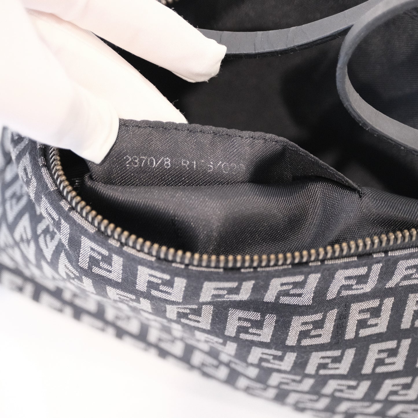 Fendi Zucchino Black Shoulder Bag