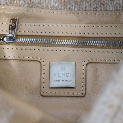 Fendi Mama Baguette Wool Shoulder Bag
