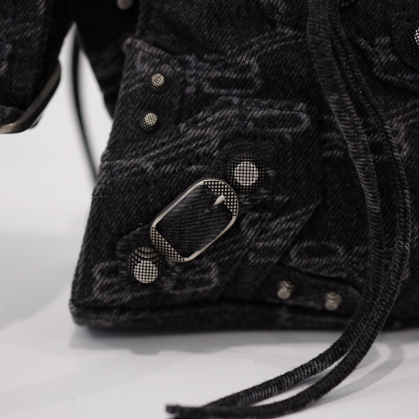 Balenciaga Denim Neo Cagole City XS Black Shoulder Bag