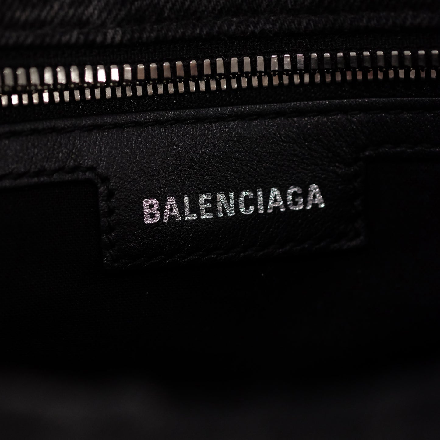 Balenciaga Denim Neo Cagole City XS Black Shoulder Bag