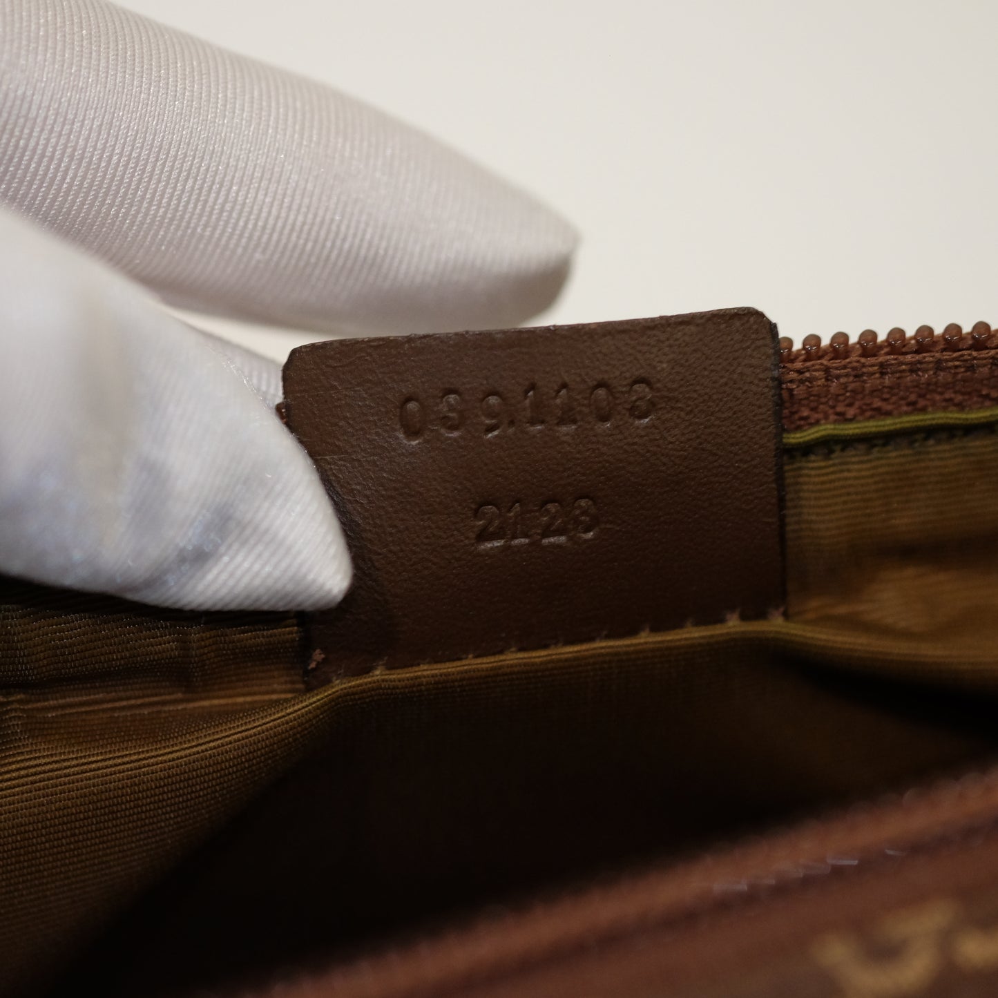 Gucci Monogram Brown Canvas Boat Pochette