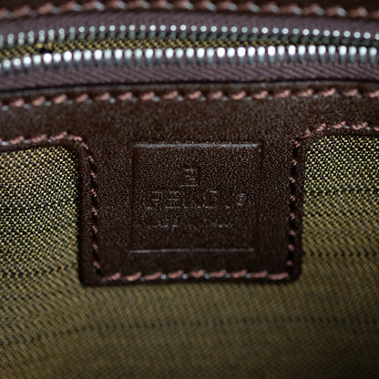 Fendi Zucca Baguette Brown Canvas Shoulder Bag