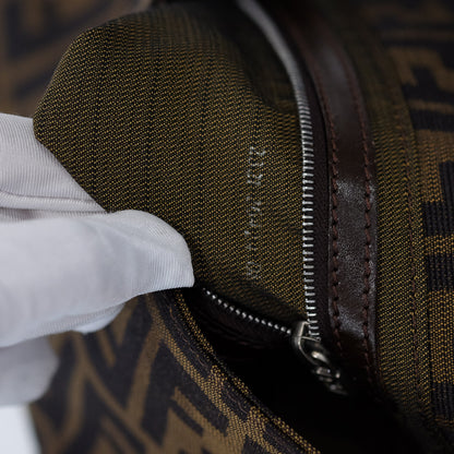 Fendi Zucca Baguette Brown Canvas Shoulder Bag