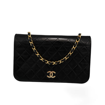 Chanel Vintage Full Flap Bag Quilted Lambskin