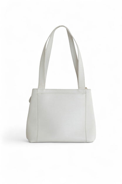 Chanel White Caviar Leather Tote Bag