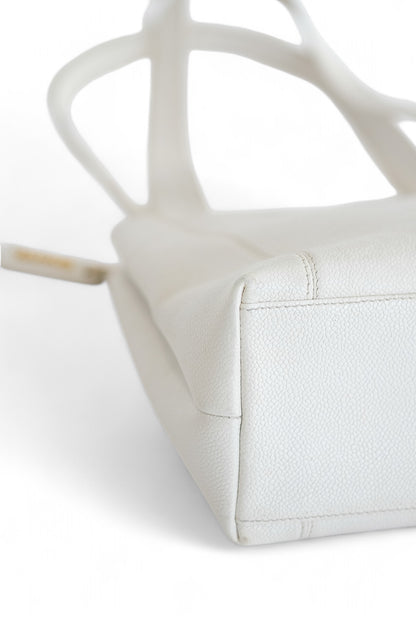 Chanel White Caviar Leather Tote Bag