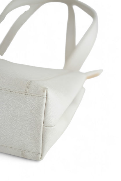 Chanel White Caviar Leather Tote Bag
