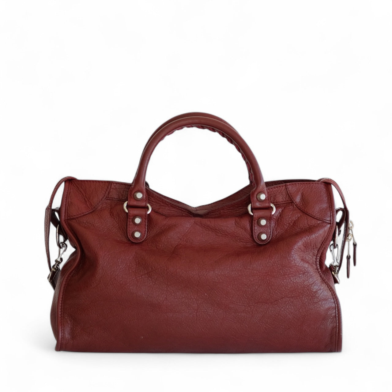 Balenciaga Giant City Burgundy Leather Bag