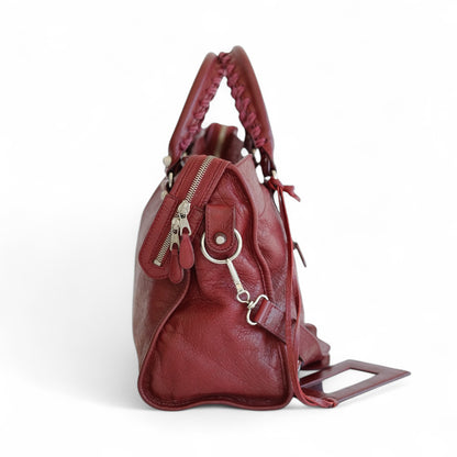 Balenciaga Giant City Burgundy Leather Bag