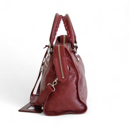 Balenciaga Giant City Burgundy Leather Bag