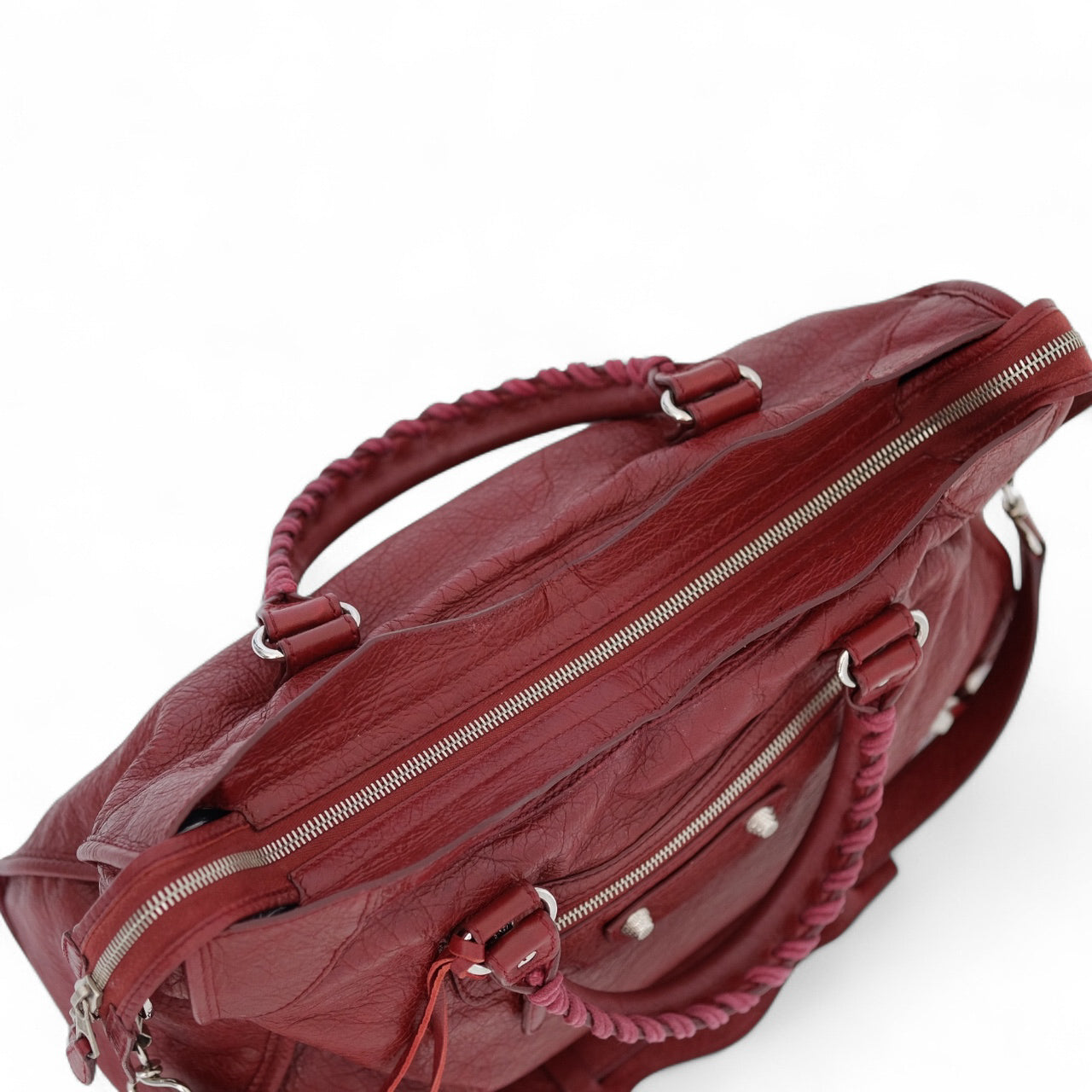 Balenciaga Giant City Burgundy Leather Bag