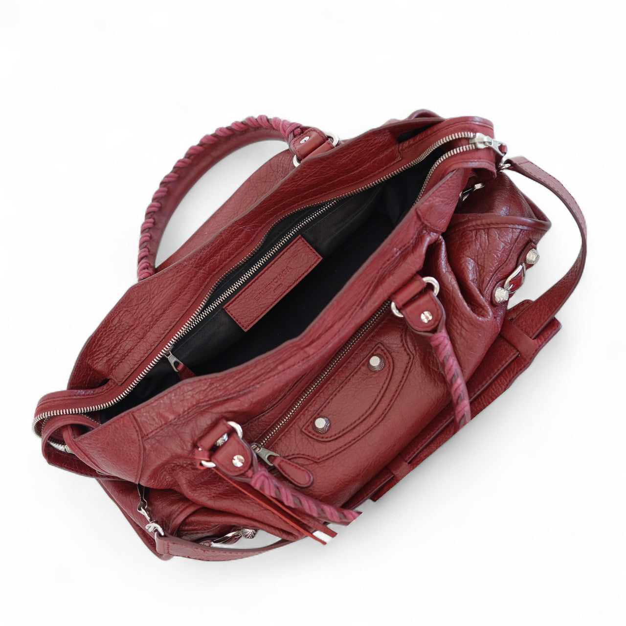 Balenciaga Giant City Burgundy Leather Bag