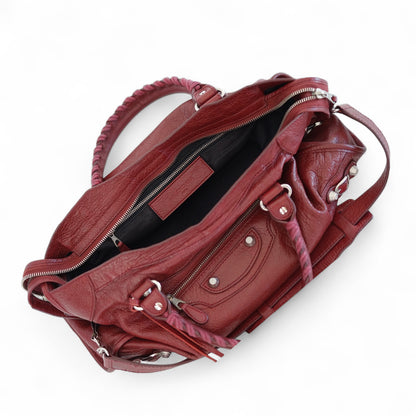 Balenciaga Giant City Burgundy Leather Bag