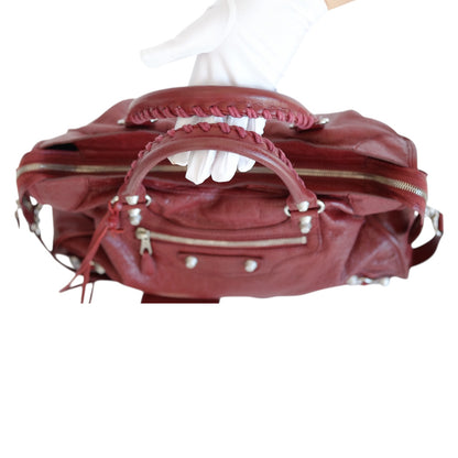 Balenciaga Giant City Burgundy Leather Bag