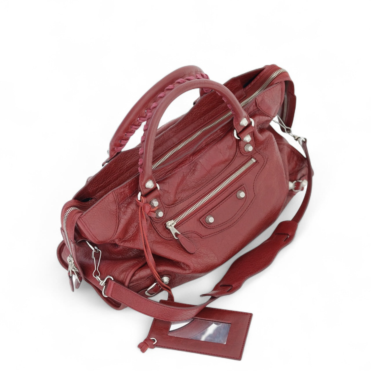 Balenciaga Giant City Burgundy Leather Bag
