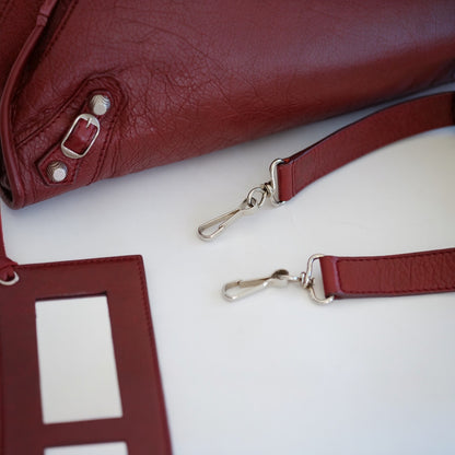 Balenciaga Giant City Burgundy Leather Bag