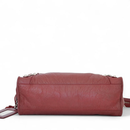 Balenciaga Giant City Burgundy Leather Bag