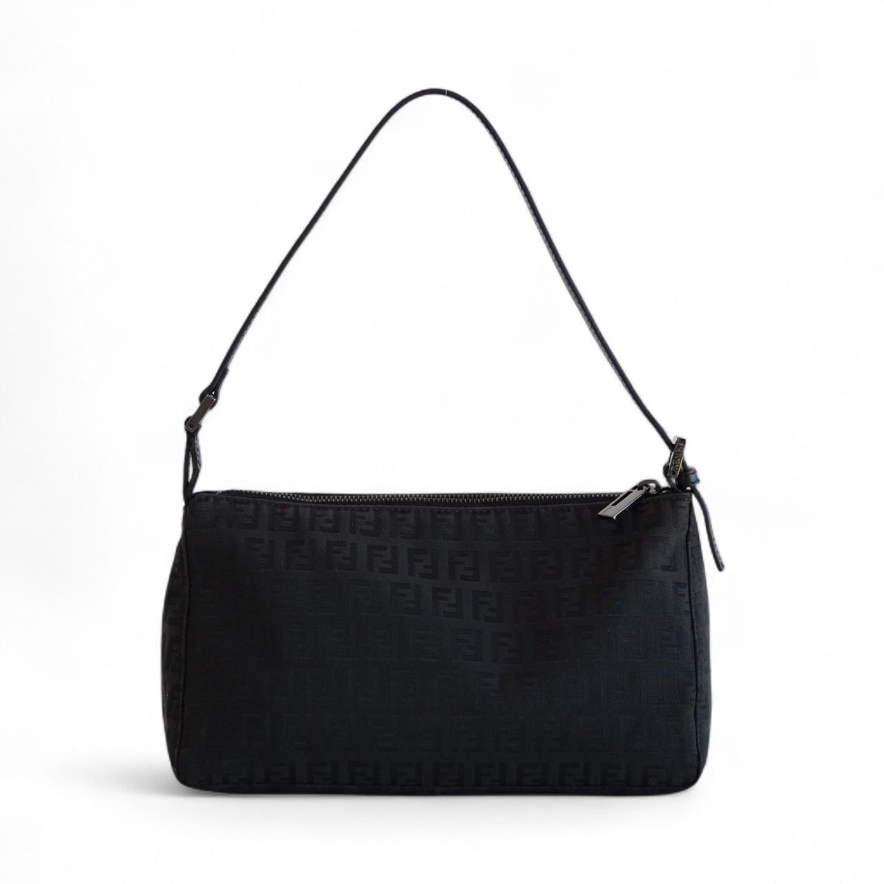 Fendi Black Baguette Cloth Shoulder Bag