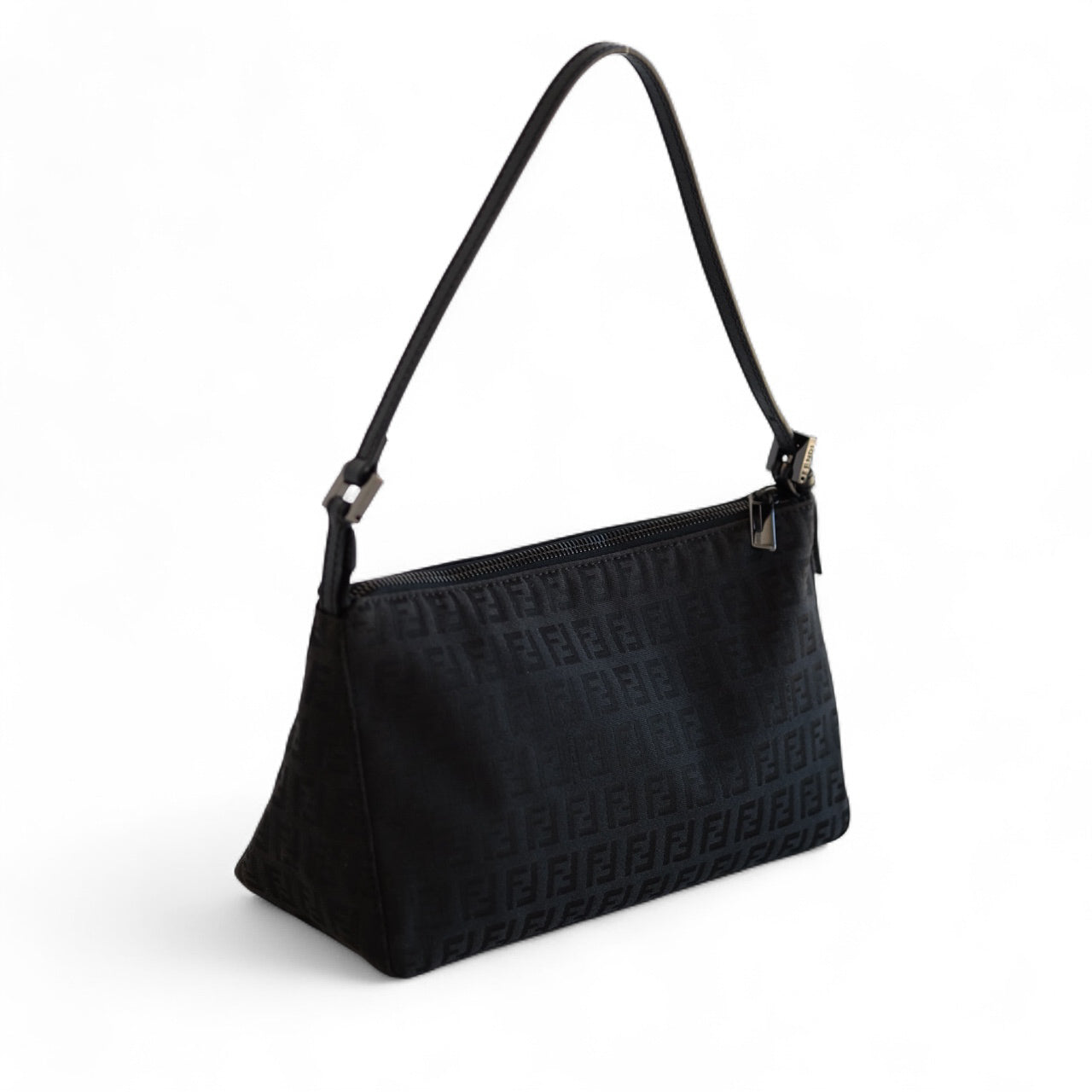 Fendi Black Baguette Cloth Shoulder Bag
