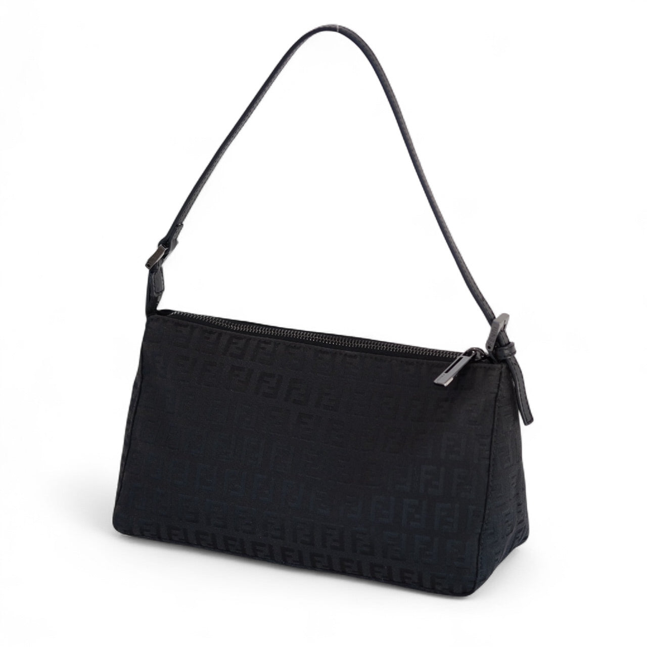 Fendi Black Baguette Cloth Shoulder Bag