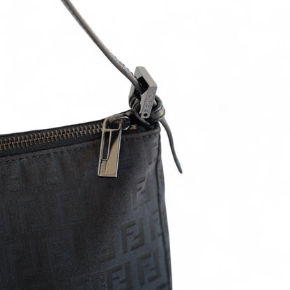 Fendi Black Baguette Cloth Shoulder Bag