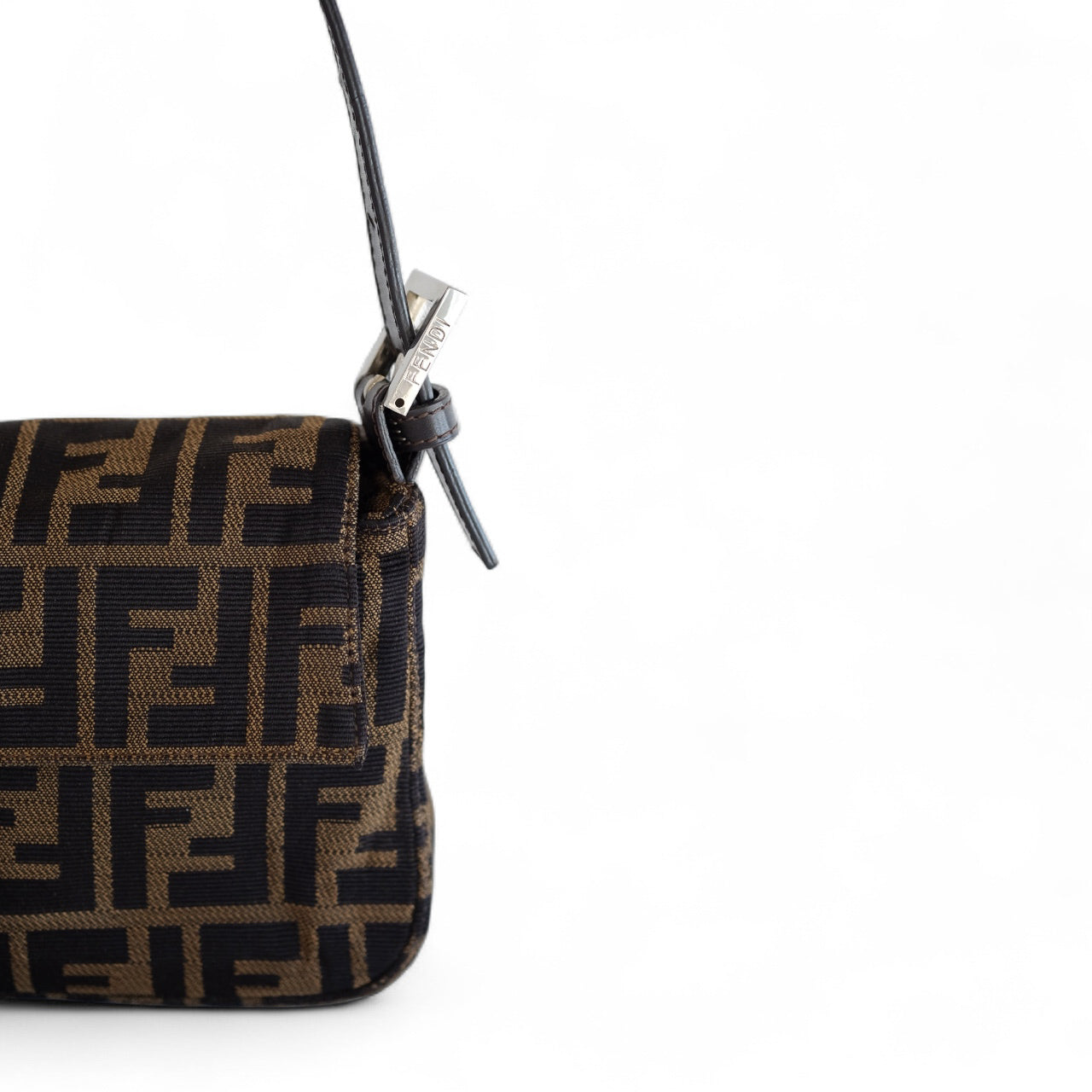 Fendi Zucca Baguette Brown Canvas Shoulder Bag