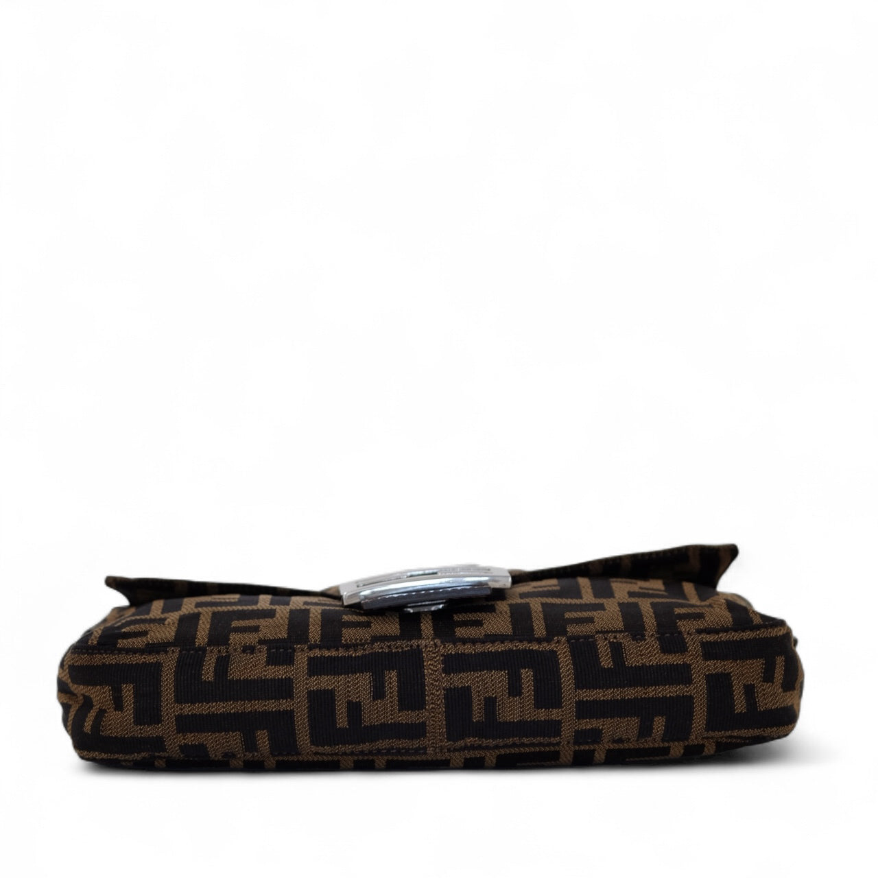 Fendi Zucca Baguette Brown Canvas Shoulder Bag