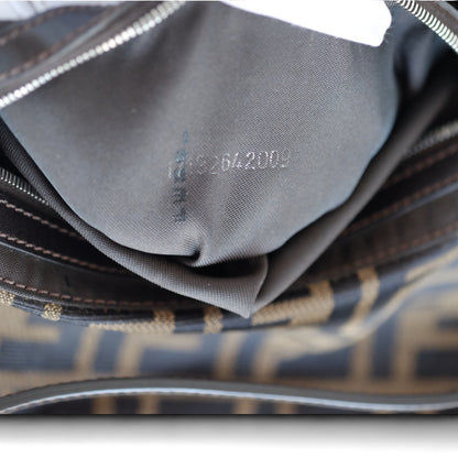 Fendi Zucca Baguette Brown Canvas Shoulder Bag