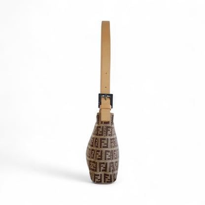 Fendi Beige Zucchino Canvas Pouchette Shoulder Bag