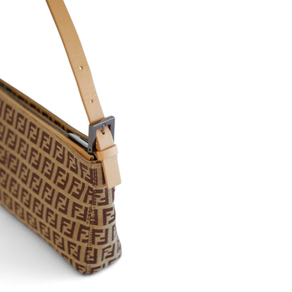 Fendi Beige Zucchino Canvas Pouchette Shoulder Bag