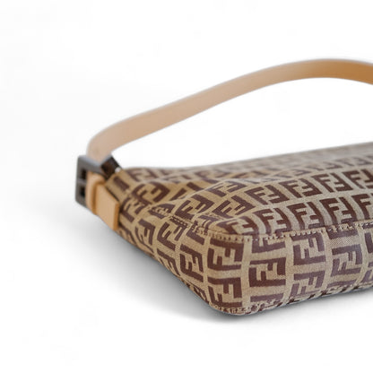 Fendi Beige Zucchino Canvas Pouchette Shoulder Bag