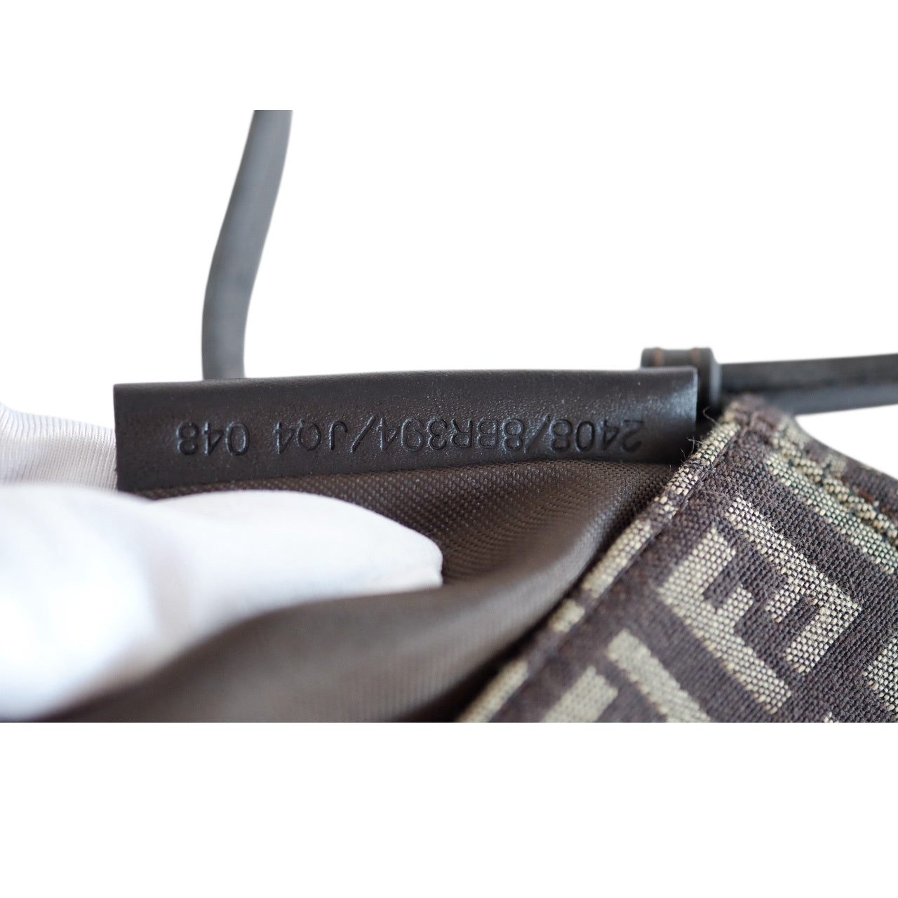 Fendi Brown Zucchino Canvas Pouchette Shoulder Bag