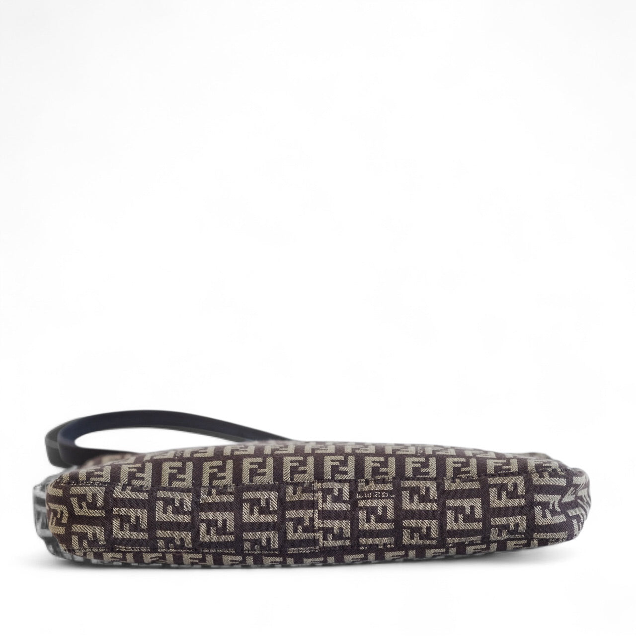 Fendi Brown Zucchino Canvas Pouchette Shoulder Bag