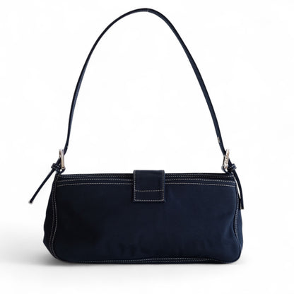 Fendi Denim Navy Baguette Shoulder Bag