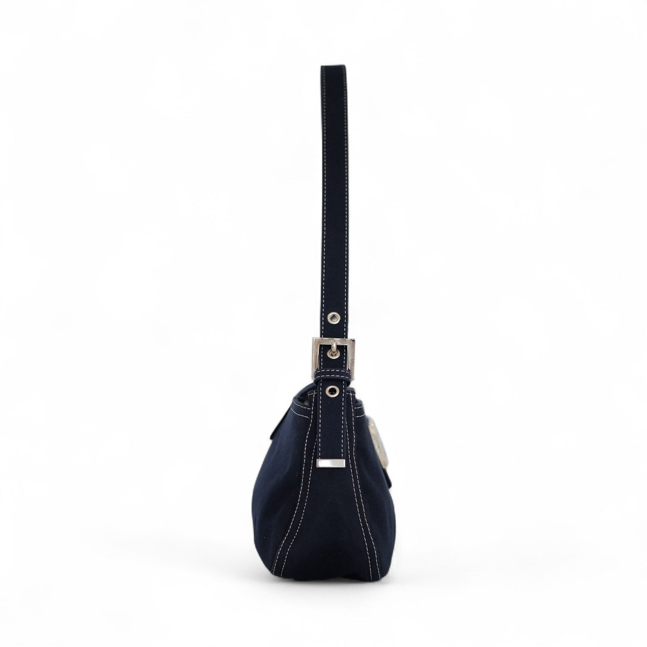 Fendi Denim Navy Baguette Shoulder Bag